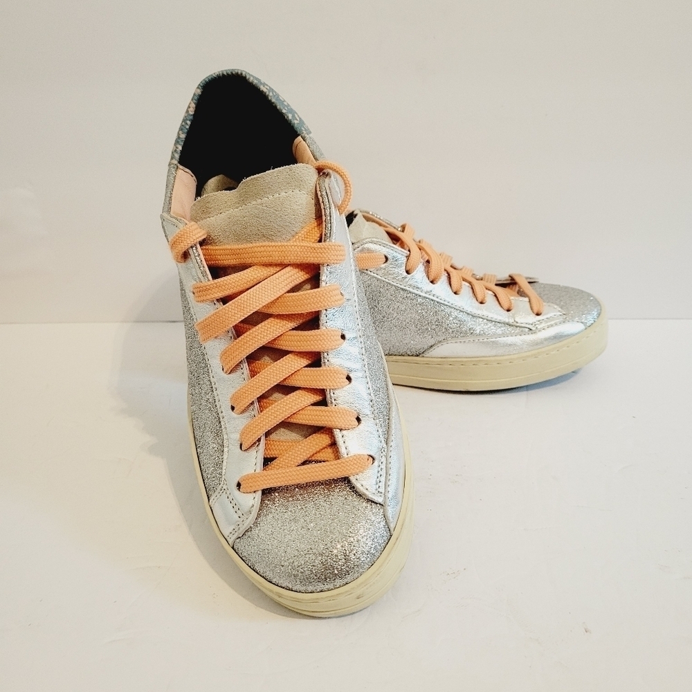 New P448 Gray Sparkling Sneakers Size 7 Us